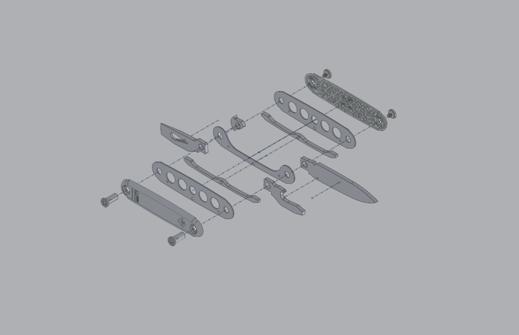exploded view of Service Knife